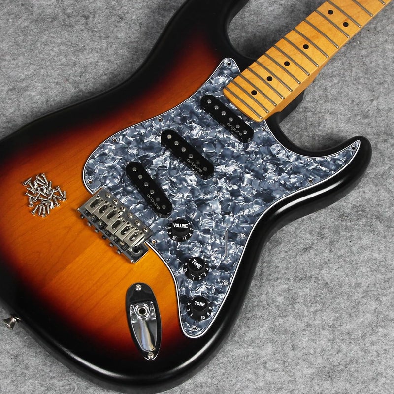 FLEOR 11 Holes ST Style Pickguard SSS Guitar Pickguard Pick Guard Scratchplate with Screws Set,4Ply Grey Pearl - Image 5